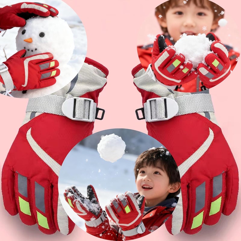 UTOWO Kids Winter Cold Weather Ski Gloves Boy-Girl Warm Windproof Snow Gloves for Snowboarding Sledding Cycling Toddler 3-6T - Image 4